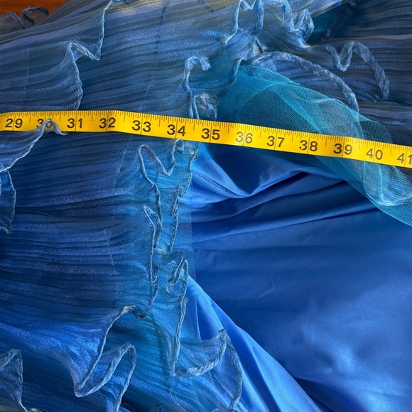 Jovani peacock fit and flair blue/green pageant dress size 2 - Picture 15 of 16